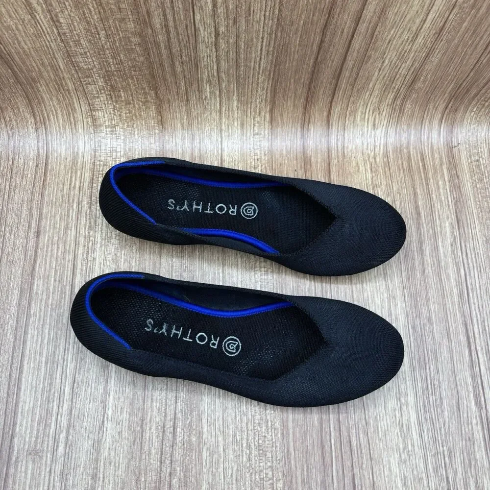 Rothy's THE FLAT Black Travel Casual Ballet Flats‎ Size 9 shoes